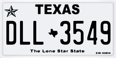TX license plate DLL3549