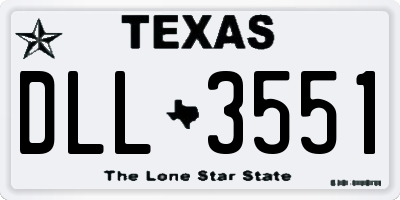 TX license plate DLL3551