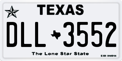 TX license plate DLL3552