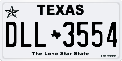 TX license plate DLL3554