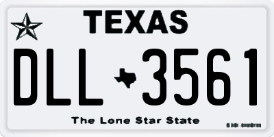 TX license plate DLL3561