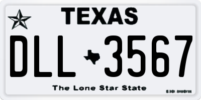 TX license plate DLL3567