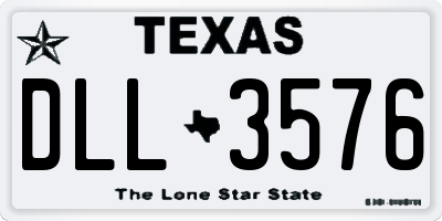 TX license plate DLL3576