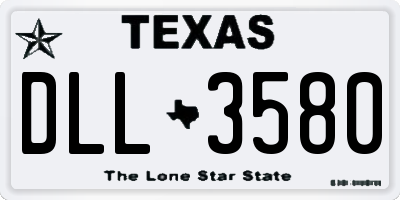 TX license plate DLL3580