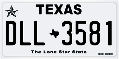 TX license plate DLL3581