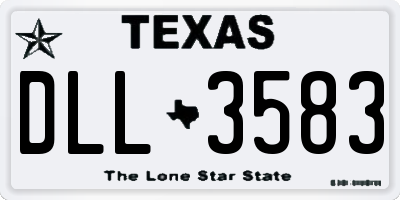 TX license plate DLL3583