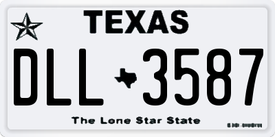 TX license plate DLL3587