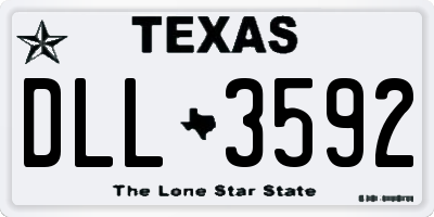 TX license plate DLL3592