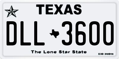 TX license plate DLL3600