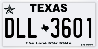 TX license plate DLL3601