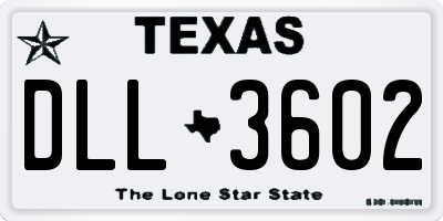 TX license plate DLL3602