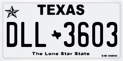 TX license plate DLL3603