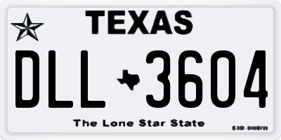 TX license plate DLL3604