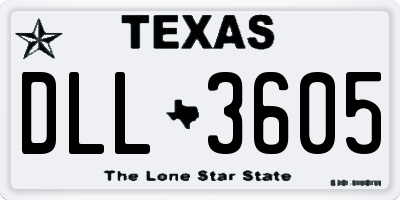 TX license plate DLL3605