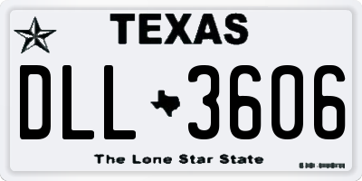 TX license plate DLL3606