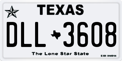 TX license plate DLL3608