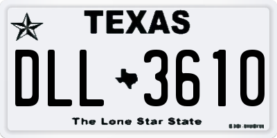 TX license plate DLL3610
