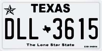 TX license plate DLL3615