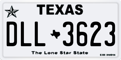 TX license plate DLL3623