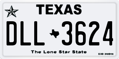 TX license plate DLL3624
