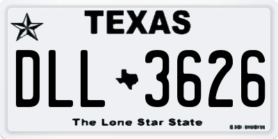TX license plate DLL3626