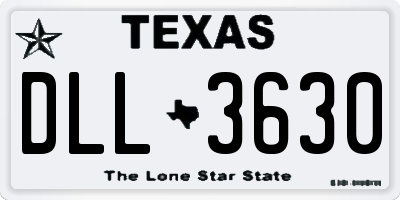 TX license plate DLL3630