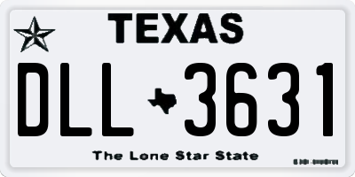 TX license plate DLL3631