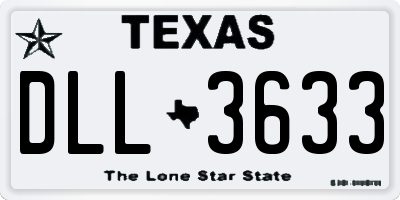 TX license plate DLL3633