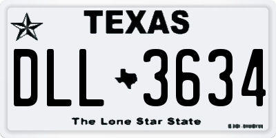TX license plate DLL3634