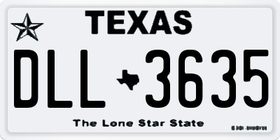 TX license plate DLL3635