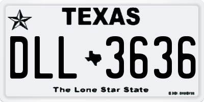 TX license plate DLL3636