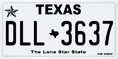 TX license plate DLL3637