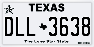 TX license plate DLL3638