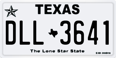 TX license plate DLL3641