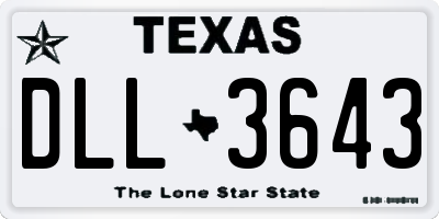 TX license plate DLL3643