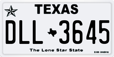 TX license plate DLL3645
