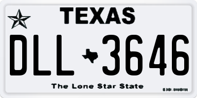 TX license plate DLL3646