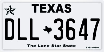 TX license plate DLL3647