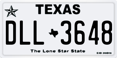 TX license plate DLL3648