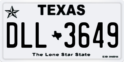 TX license plate DLL3649