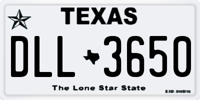 TX license plate DLL3650