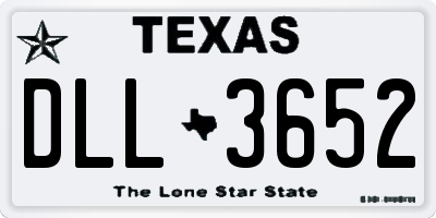 TX license plate DLL3652