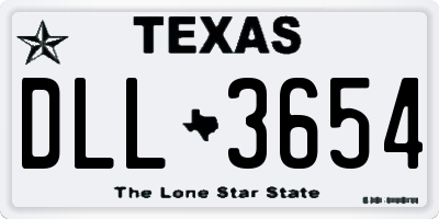 TX license plate DLL3654
