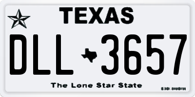 TX license plate DLL3657