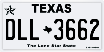 TX license plate DLL3662