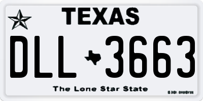 TX license plate DLL3663