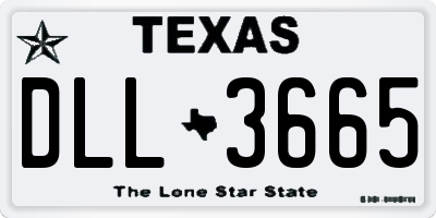 TX license plate DLL3665