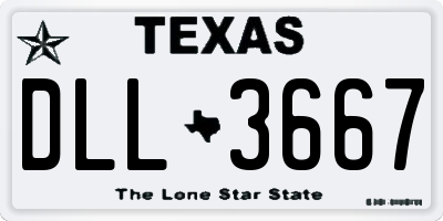 TX license plate DLL3667