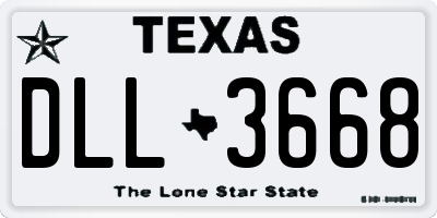 TX license plate DLL3668