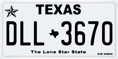 TX license plate DLL3670